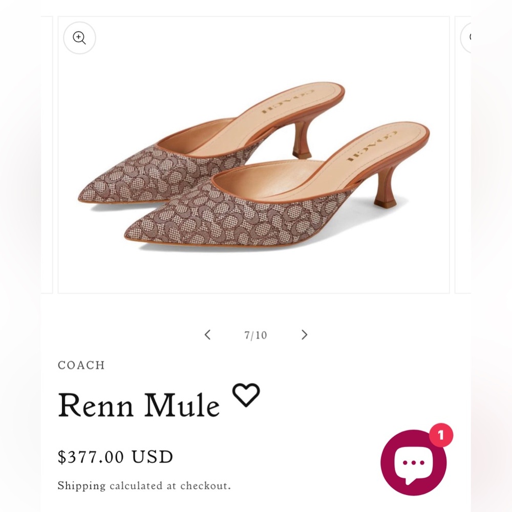 Coach Renn Mule heels size 6